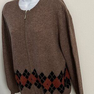 Vintage cardigan Brown KNITTING PATTERN Wildwood Cardigan size L Knitted cardiga